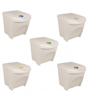 vidaXL Stackable Garbage Bin Boxes 3 pcs White 75 L Polypropylene