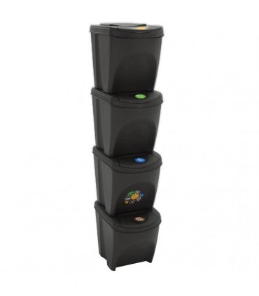 vidaXL Stackable Garbage Bin Boxes 4 pcs Grey 100 L Polypropylene
