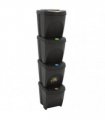 vidaXL Stackable Garbage Bin Boxes 4 pcs Grey 100 L Polypropylene