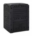 vidaXL Garden Composter Black 280 L Polypropylene