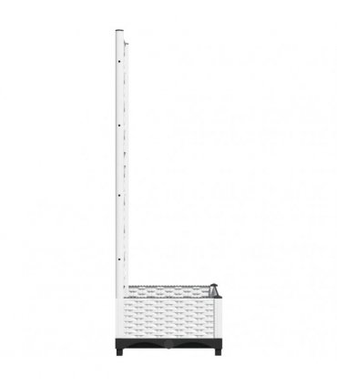 vidaXL Garden Planter with Trellis White 40x40x121.5 cm PP