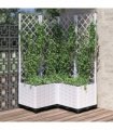 vidaXL Garden Planter with Trellis White 80x80x136 cm PP