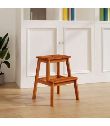 vidaXL 2 Step Stool 40x38x50 cm Solid Wood Acacia