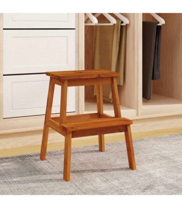 vidaXL 2 Step Stool 40x38x50 cm Solid Wood Acacia