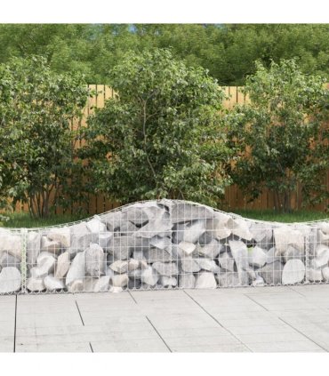 vidaXL Arched Gabion Basket 200x30x40/60 cm Galvanised Iron