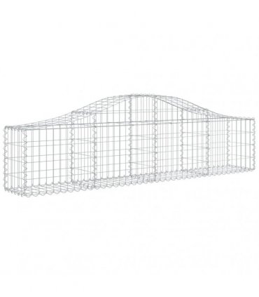 vidaXL Arched Gabion Basket 200x30x40/60 cm Galvanised Iron