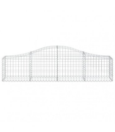 vidaXL Arched Gabion Basket 200x30x40/60 cm Galvanised Iron