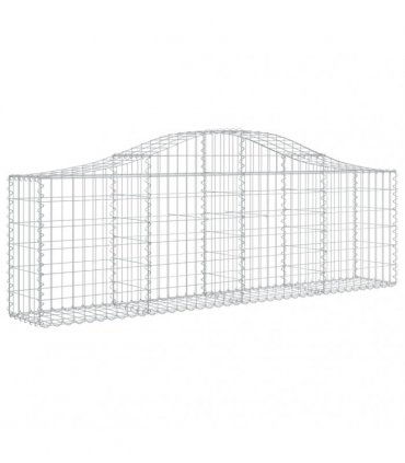 vidaXL Arched Gabion Basket 200x30x60/80 cm Galvanised Iron