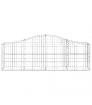 vidaXL Arched Gabion Basket 200x30x60/80 cm Galvanised Iron