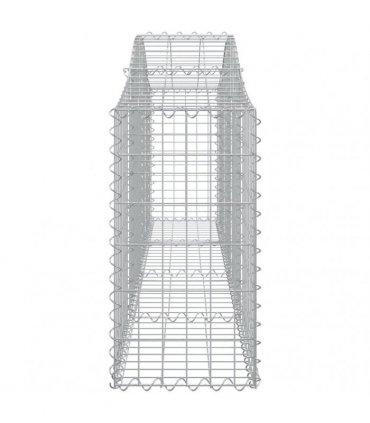 vidaXL Arched Gabion Basket 200x30x60/80 cm Galvanised Iron