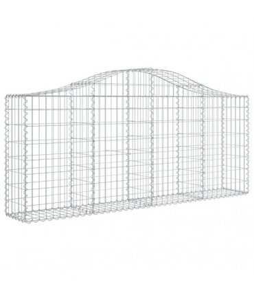 vidaXL Arched Gabion Basket 200x30x80/100 cm Galvanised Iron