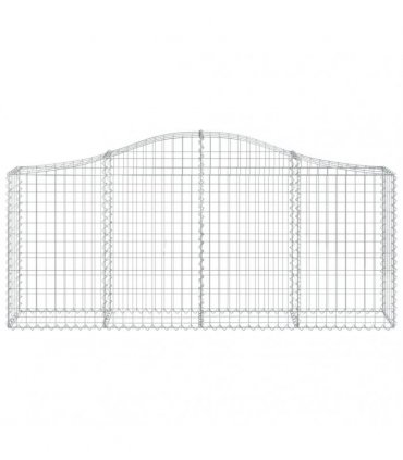vidaXL Arched Gabion Basket 200x30x80/100 cm Galvanised Iron