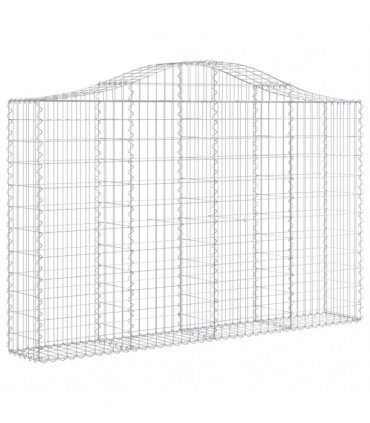 vidaXL Arched Gabion Basket 200x30x120/140 cm Galvanised Iron