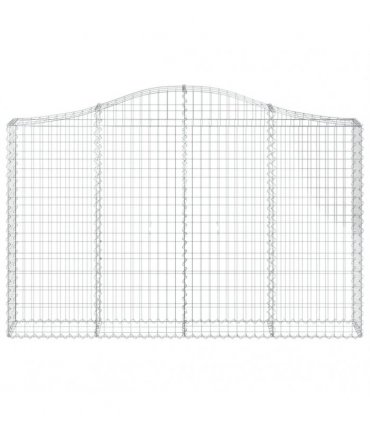 vidaXL Arched Gabion Basket 200x30x120/140 cm Galvanised Iron