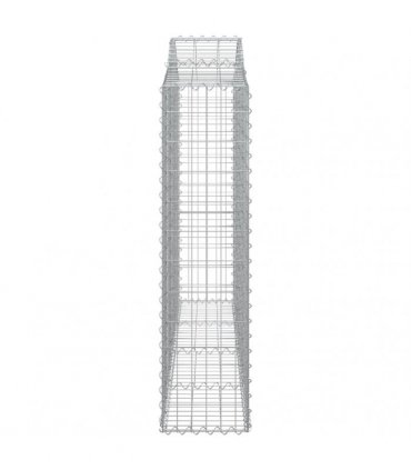 vidaXL Arched Gabion Basket 200x30x120/140 cm Galvanised Iron