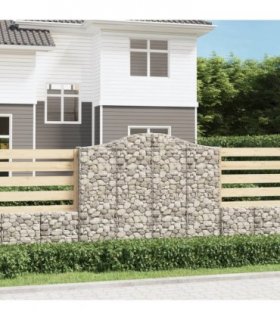 vidaXL Arched Gabion Basket 200x30x160/180 cm Galvanised Iron