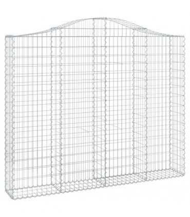 vidaXL Arched Gabion Basket 200x30x160/180 cm Galvanised Iron