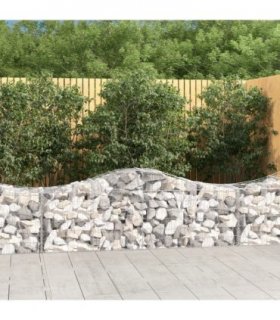 vidaXL Arched Gabion Basket 200x50x60/80 cm Galvanised Iron