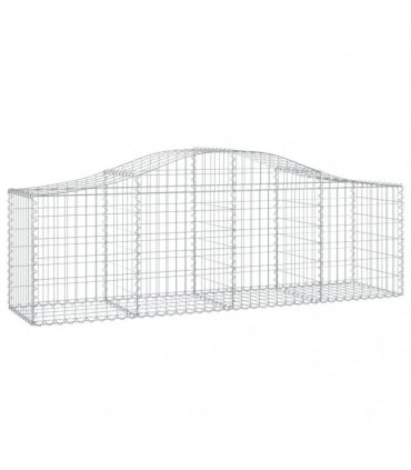 vidaXL Arched Gabion Basket 200x50x60/80 cm Galvanised Iron