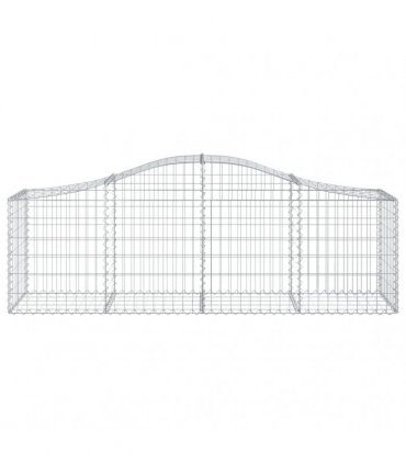 vidaXL Arched Gabion Basket 200x50x60/80 cm Galvanised Iron