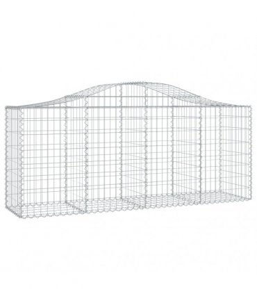 vidaXL Arched Gabion Basket 200x50x80/100 cm Galvanised Iron