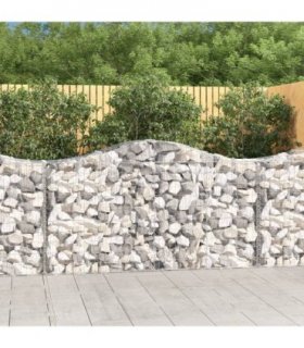 vidaXL Arched Gabion Basket 200x50x100/120 cm Galvanised Iron