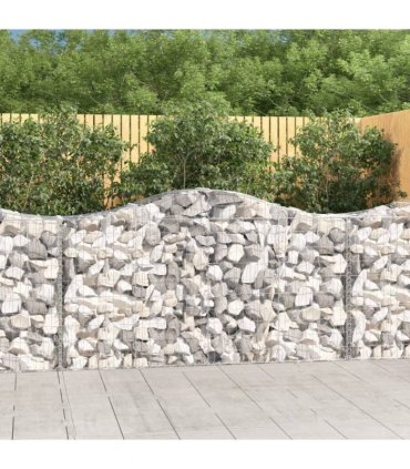 vidaXL Arched Gabion Basket 200x50x100/120 cm Galvanised Iron