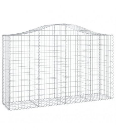 vidaXL Arched Gabion Basket 200x50x120/140 cm Galvanised Iron