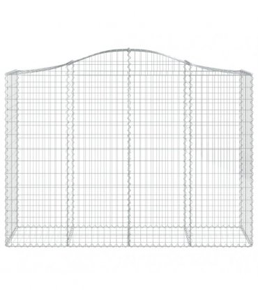 vidaXL Arched Gabion Basket 200x50x140/160 cm Galvanised Iron