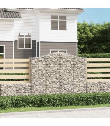 vidaXL Arched Gabion Basket 200x50x160/180 cm Galvanised Iron