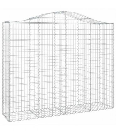 vidaXL Arched Gabion Basket 200x50x160/180 cm Galvanised Iron