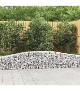 vidaXL Arched Gabion Basket 400x30x40/60 cm Galvanised Iron