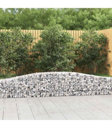 vidaXL Arched Gabion Basket 400x30x40/60 cm Galvanised Iron