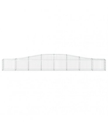 vidaXL Arched Gabion Basket 400x30x40/60 cm Galvanised Iron