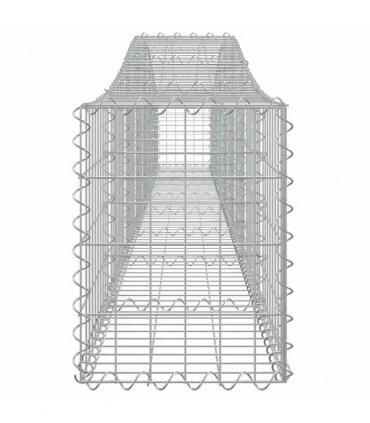 vidaXL Arched Gabion Basket 400x30x40/60 cm Galvanised Iron