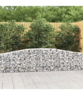 vidaXL Arched Gabion Basket 400x30x60/80 cm Galvanised Iron