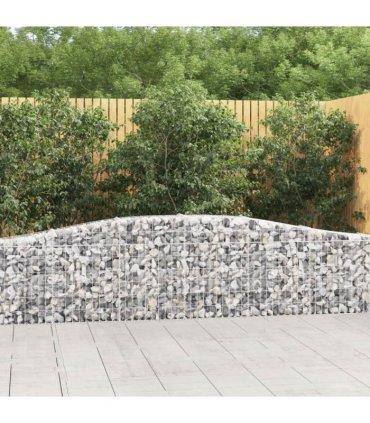 vidaXL Arched Gabion Basket 400x30x60/80 cm Galvanised Iron