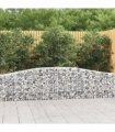 vidaXL Arched Gabion Basket 400x30x60/80 cm Galvanised Iron