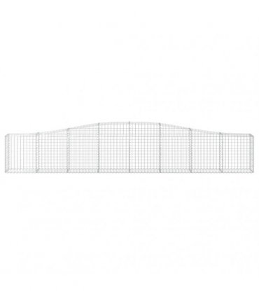 vidaXL Arched Gabion Basket 400x30x60/80 cm Galvanised Iron