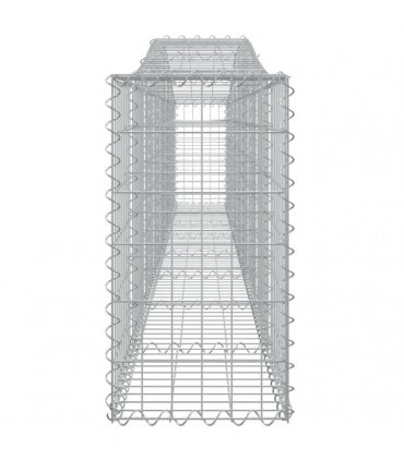 vidaXL Arched Gabion Basket 400x30x60/80 cm Galvanised Iron