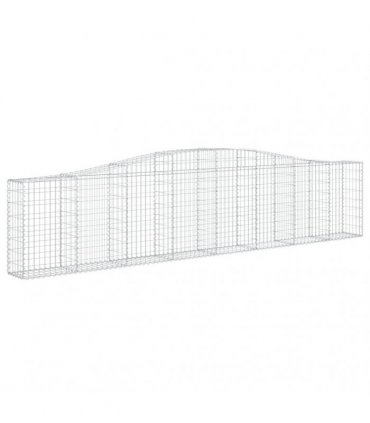 vidaXL Arched Gabion Basket 400x30x80/100 cm Galvanised Iron