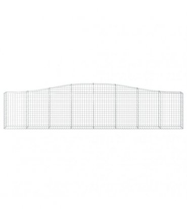 vidaXL Arched Gabion Basket 400x30x80/100 cm Galvanised Iron
