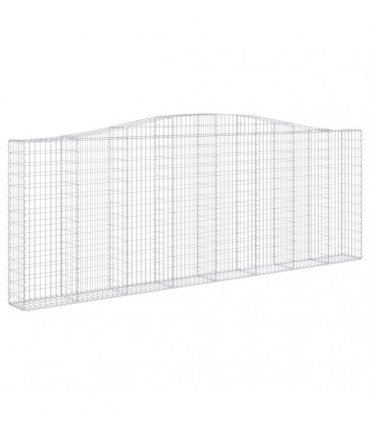 vidaXL Arched Gabion Basket 400x30x140/160 cm Galvanised Iron
