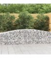 vidaXL Arched Gabion Basket 400x50x60/80 cm Galvanised Iron