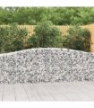 vidaXL Arched Gabion Basket 400x50x80/100 cm Galvanised Iron