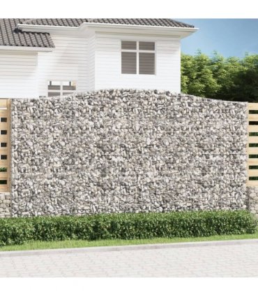vidaXL Arched Gabion Basket 400x50x220/240 cm Galvanised Iron