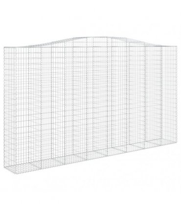 vidaXL Arched Gabion Basket 400x50x220/240 cm Galvanised Iron