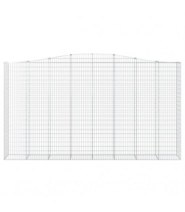 vidaXL Arched Gabion Basket 400x50x220/240 cm Galvanised Iron