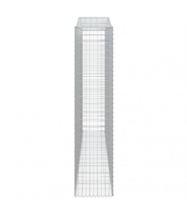 vidaXL Arched Gabion Basket 400x50x220/240 cm Galvanised Iron
