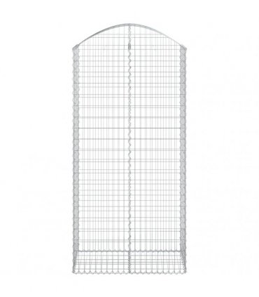 vidaXL Arched Gabion Basket 100x50x200/220 cm Galvanised Iron